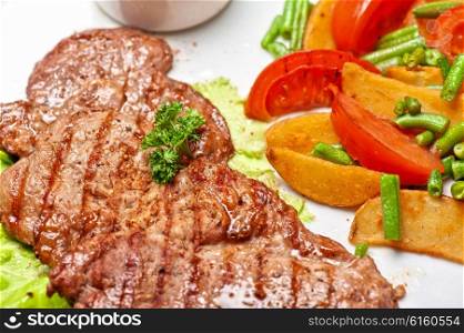 Beef chop with vegetable. Beef chop with vegetable and sauce