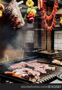 Beef meat in an Argentinian barbecue