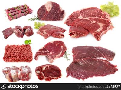 beef meat in front of white background