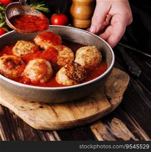 Beef meatballs with tomato sauce