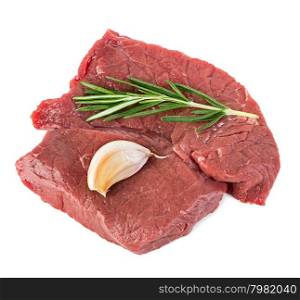 Beef raw meat isolated on white background