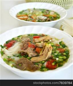 beef soup noodles , Vietnamese noodles