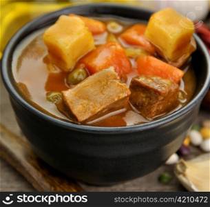 Beef Soup With Vegetables, Close Up