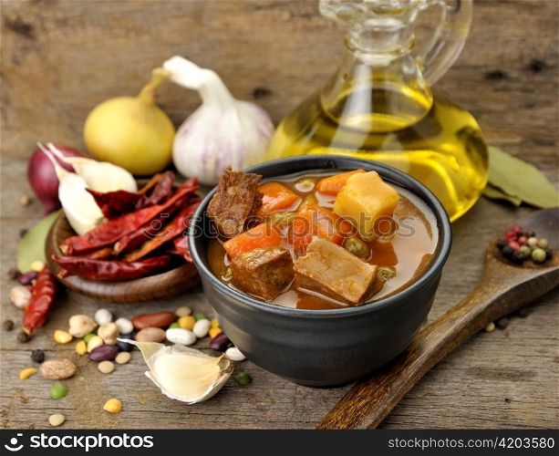 Beef Soup With Vegetables, Close Up Shot