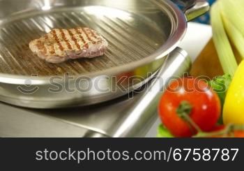 Beef Steak Grilled On Skillet