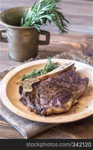 Beef steak with fresh rosemary