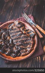 Beef steak with porcini mushrooms