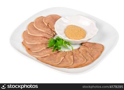Beef tongue isolated on a white background