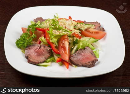 beef with fresh vegetable - tasty salad