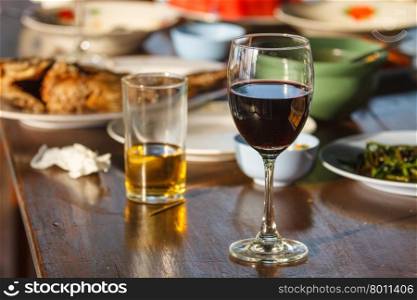 beer and wine on the table, Food Beverage Party Meal Drink Concept