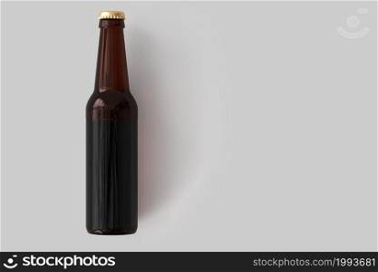 Beer Bottle Mock-Up with Blank Label on white background . oktoberfest concept.