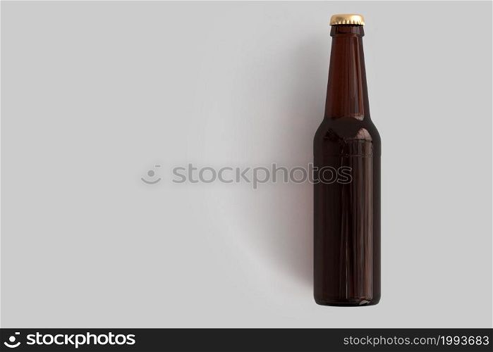 Beer Bottle Mock-Up with Blank Label on white background . oktoberfest concept.