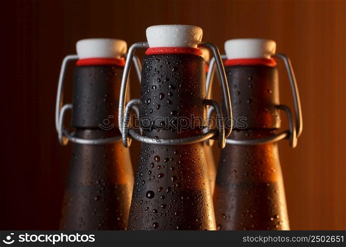Beer bottles with vintage swing top