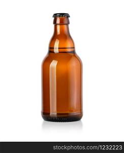 beer brown glass bottle isolated with clipping path