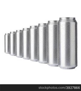beer cans isolated on white background with clipping path