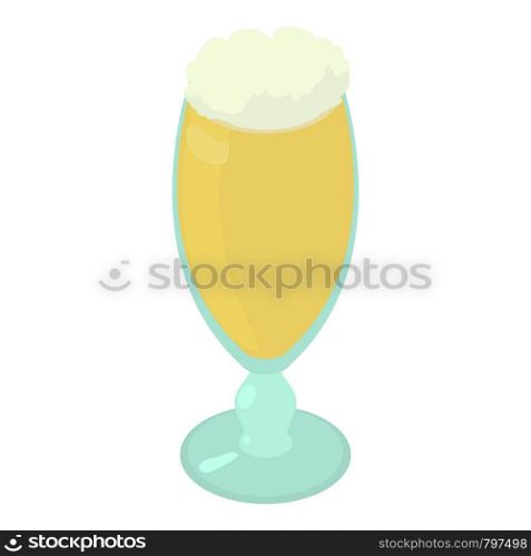 Beer glass icon. Isometric illustration of beer glass vector icon for web. Beer glass icon, isometric style