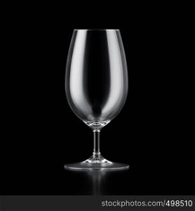 Beer glass isolated on black background. Beer glass