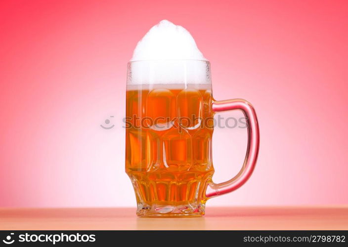 Beer glass on the table