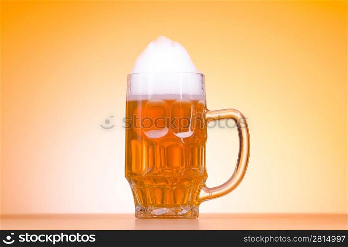 Beer glass on the table