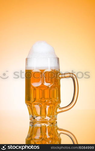 Beer glass on the table