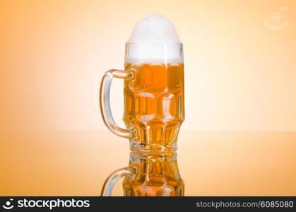 Beer glass on the table