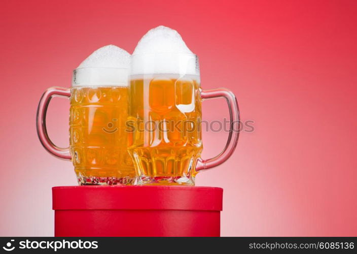 Beer glass on the table