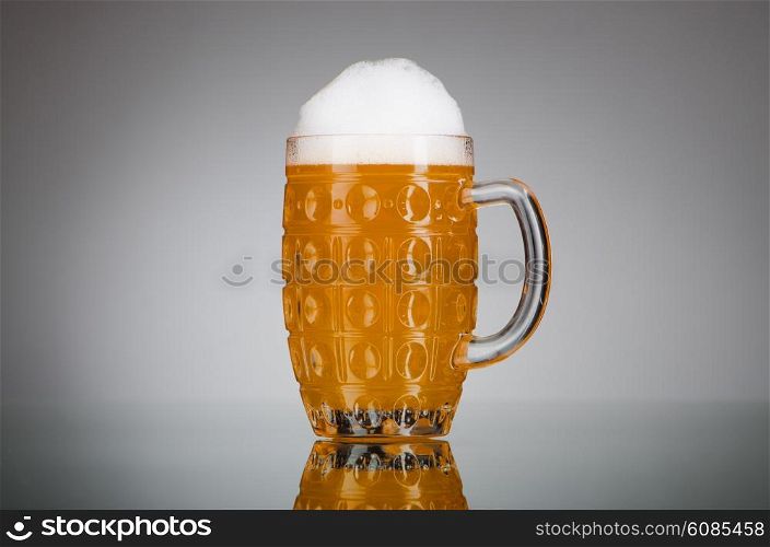 Beer glass on the table
