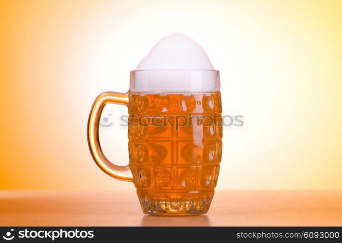 Beer glass on the table