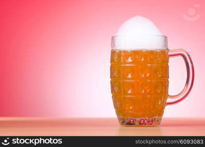 Beer glass on the table