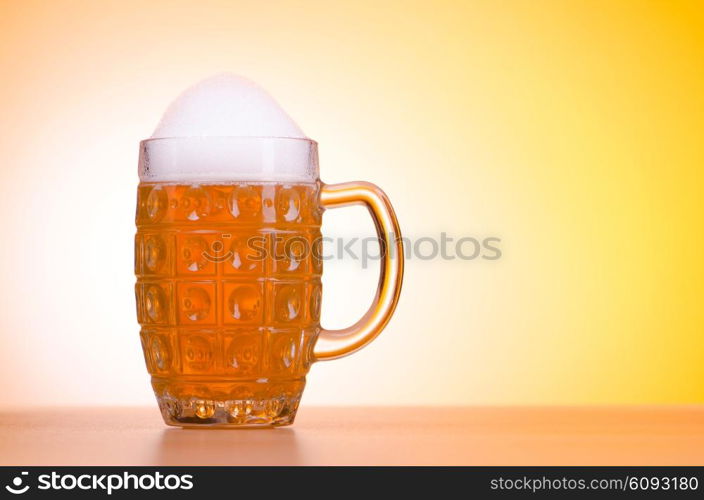 Beer glass on the table