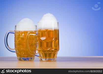 Beer glass on the table