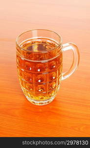 Beer glass on the wooden table