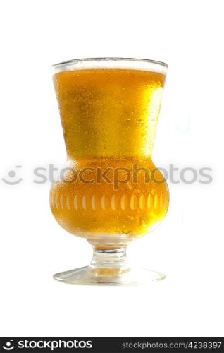 Beer glass on white background