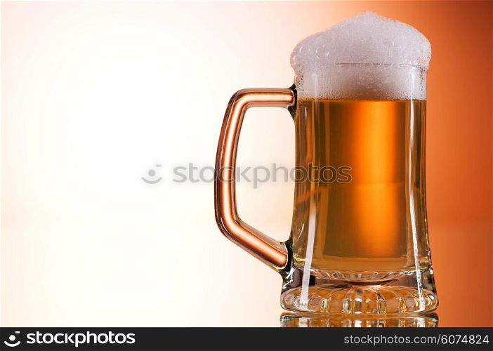 Beer glasses against the colorful gradient background
