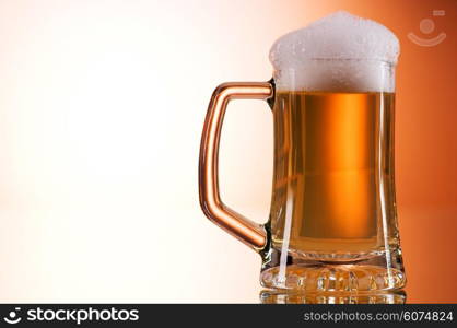 Beer glasses against the colorful gradient background