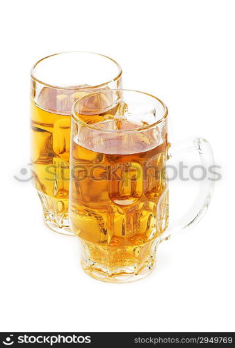 Beer glasses isolated on the white background