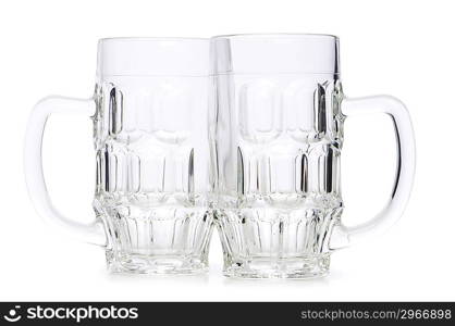 Beer glasses isolated on the white background