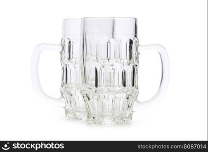 Beer glasses isolated on the white background