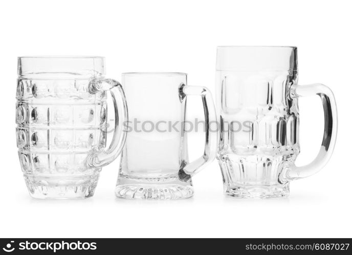 Beer glasses isolated on the white background