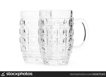 Beer glasses isolated on the white background