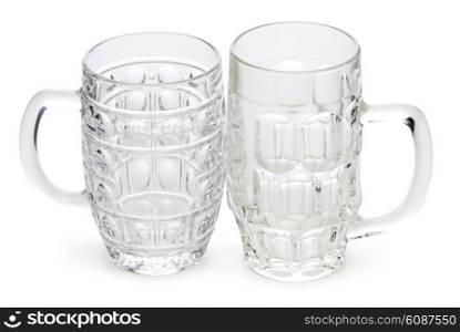 Beer glasses isolated on the white background