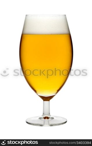 Beer in a glass. Beer in a glass, isolated, white background