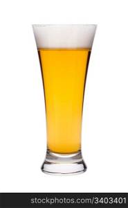 Beer in a glass. Beer in a glass, isolated, white background