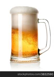 Beer in a mug isolated on a white background