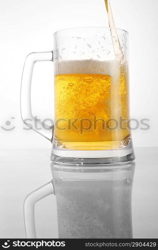 beer in glass close up