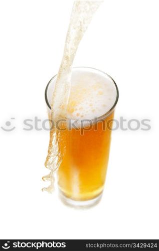 Beer in glass isolated on a white background