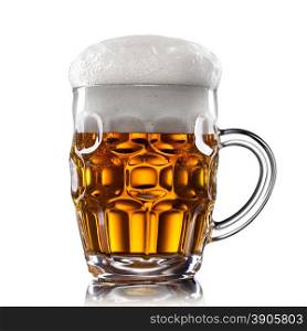 Beer in glass isolated on white
