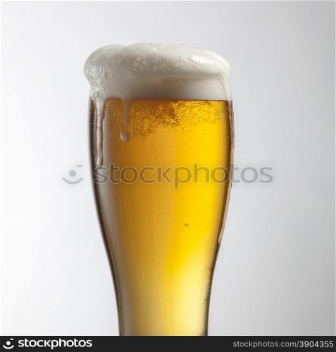 Beer in glass isolated on white background. Beer in glass isolated on white