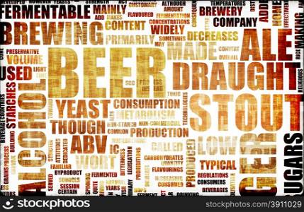 Beer Menu. Beer Drink Types Menu as a Grunge Background