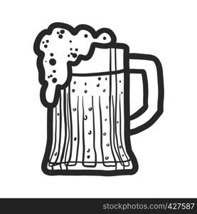 Beer mug icon. Hand drawn illustration of beer mug vector icon for web design. Beer mug icon, hand drawn style